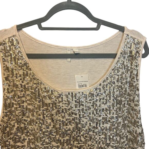 Cato Women Sequin Tank‎ Top 22/24 Mixed Media Layer Sparkle Disco Glam Party NEW - Picture 8 of 9